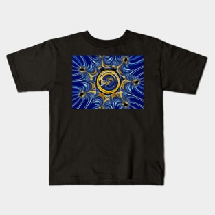 Blue and gold mandala Kids T-Shirt